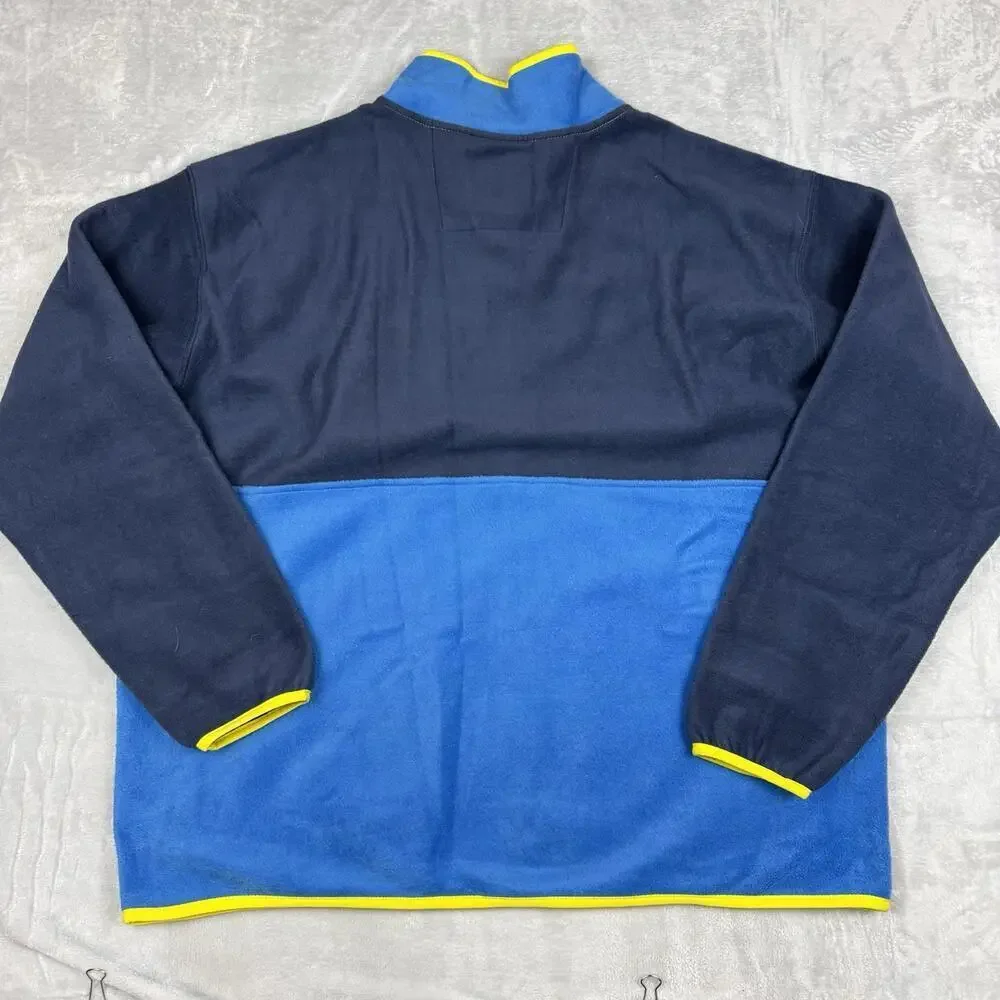 Columbia Colorblock Fleece Jacket Blue Yellow Full Zip Men Size XXL Outdoor Warm